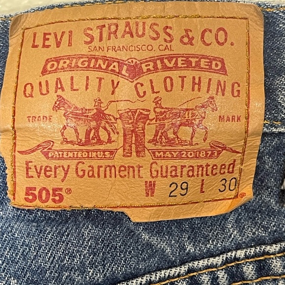 Vintage Levis 505 Unisex Medium Wash Regular Fit Straight Leg 29/30 - Picture 7 of 10